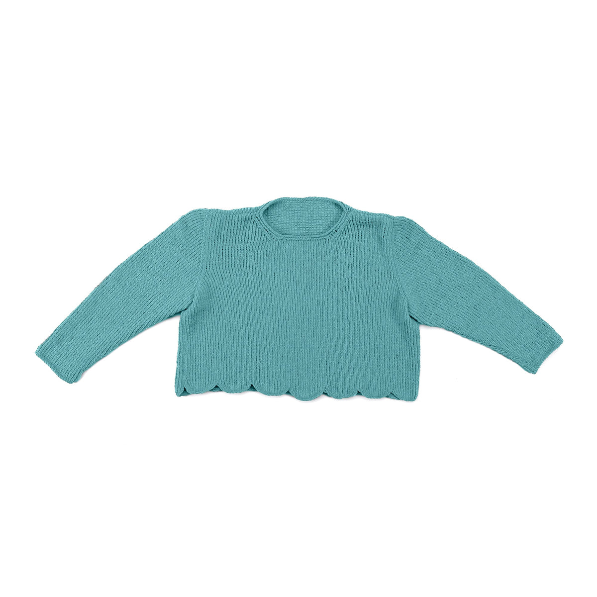 Bernat Scallop Edge Knit Sweater Pattern | stocking stitch, seaming, gift