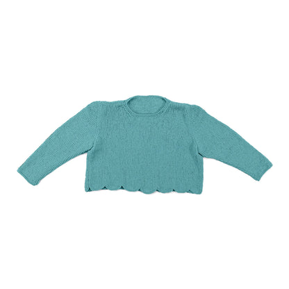 Bernat Scallop Edge Knit Sweater Pattern | stocking stitch, seaming, gift