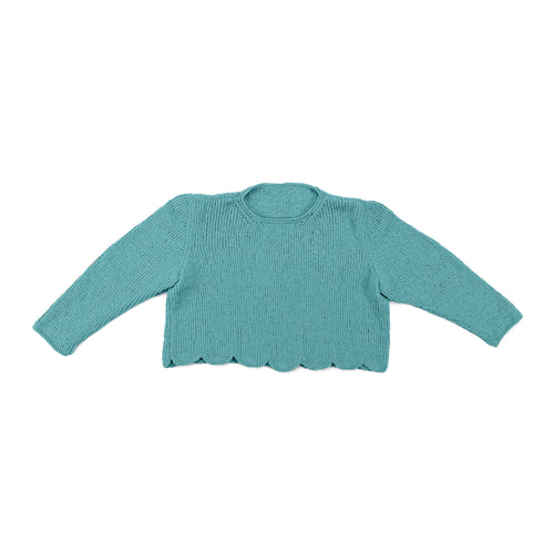 Bernat Scallop Edge Knit Sweater Pattern | stocking stitch, seaming, gift