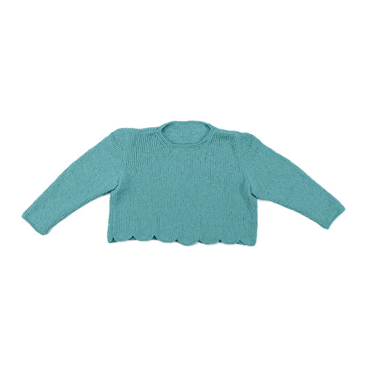 Bernat Scallop Edge Knit Sweater Pattern | stocking stitch, seaming, gift