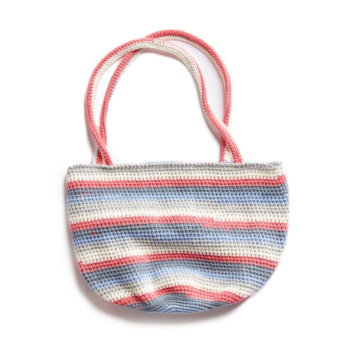 Caron Crochet Market Tote Pattern | Cotton Cakes, self-striping, colorful