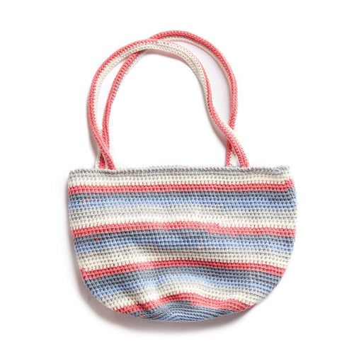 Caron Crochet Market Tote Pattern | Cotton Cakes, self-striping, colorful