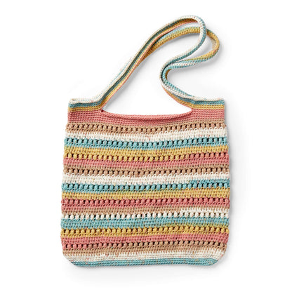 Caron Crochet Textured Tote Pattern | Cotton Cakes, self-striping