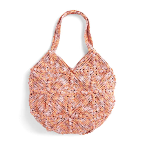 Caron Popcorn Around the Block Crochet Tote Pattern | gift, assembly