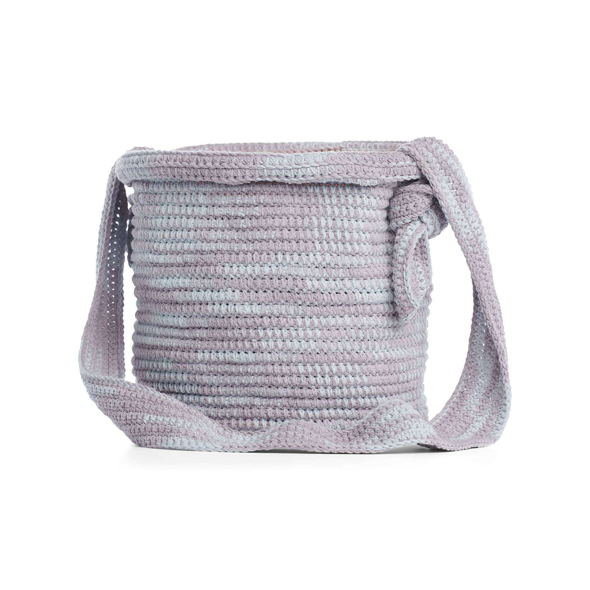 Caron Cakes Crochet Bucket Bag Pattern | colorwork, rows, stripes