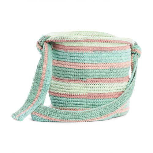 Caron Cakes Crochet Bucket Bag Pattern | colorwork, rows, stripes