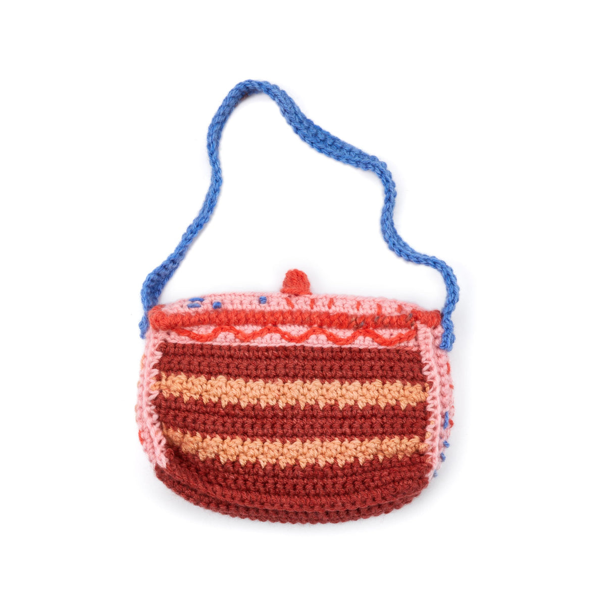 Caron Crochet Birthday Cake Bag Pattern | slip stitch, embroidery, shades