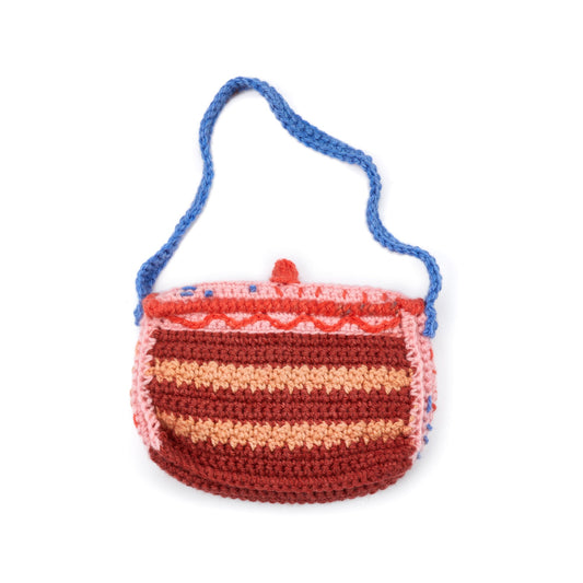 Caron Crochet Birthday Cake Bag Pattern | slip stitch, embroidery, shades