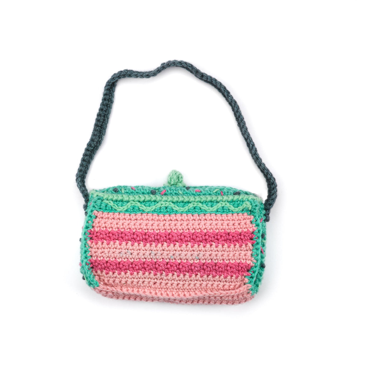 Caron Crochet Birthday Cake Bag Pattern | slip stitch, embroidery, shades