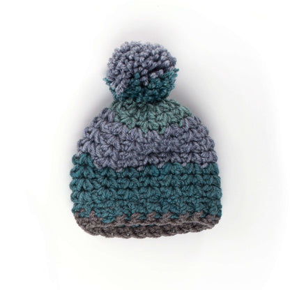 Caron Crochet Winter Hat Pattern | Tea Cakes, self-striping, textured