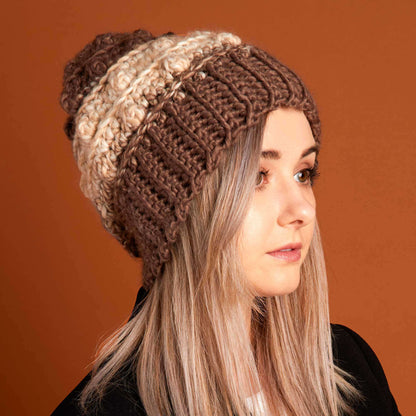 Caron Crochet Cozy Bobbles Hat Pattern | ribbing, decreases, rounds