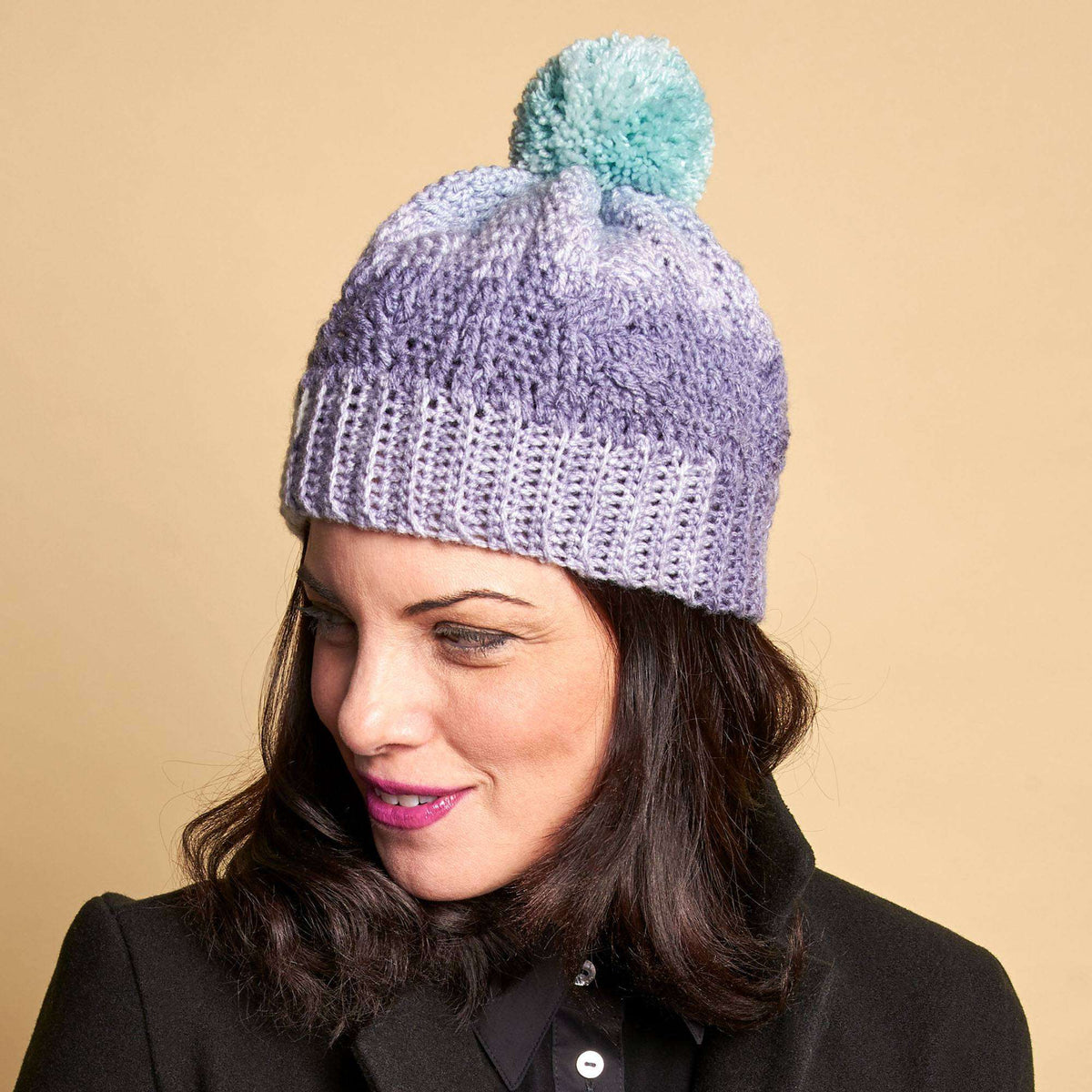 Caron Crochet Cabled Beanie Pattern | ribbed, cables, texture