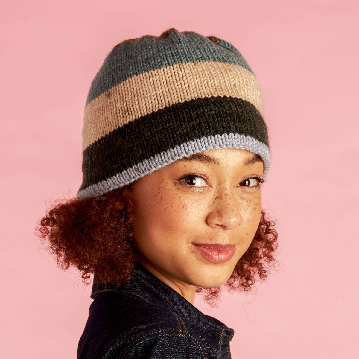 Caron Adventurous Beginner Knit Beanie Pattern | stocking stitch, Hats