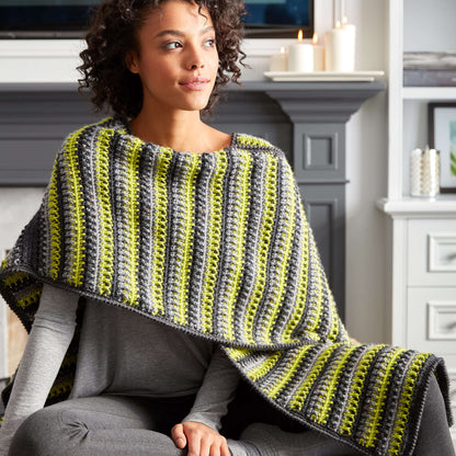 Caron Textured Stripes Crochet Ruana Pattern | Simply Soft yarns, gift