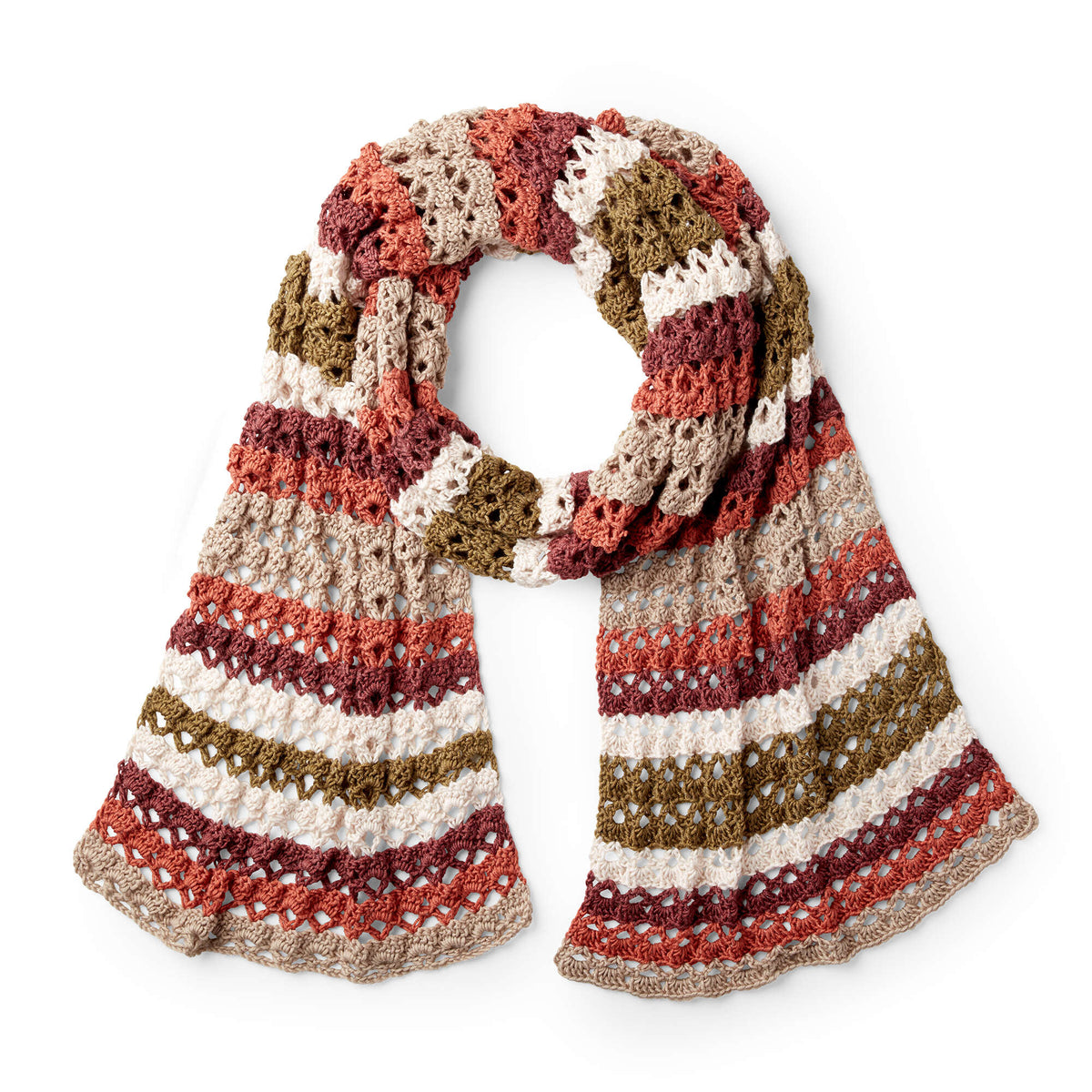 Caron x Pantone Striping Shells Crochet Shawl Pattern | Bamboo, gift