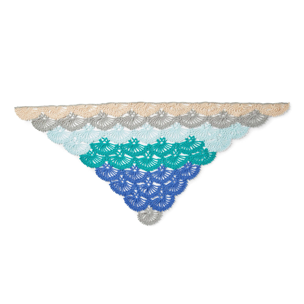 Caron x Pantone Lace Fans Crochet Shawl Pattern | Bamboo, textured, shades