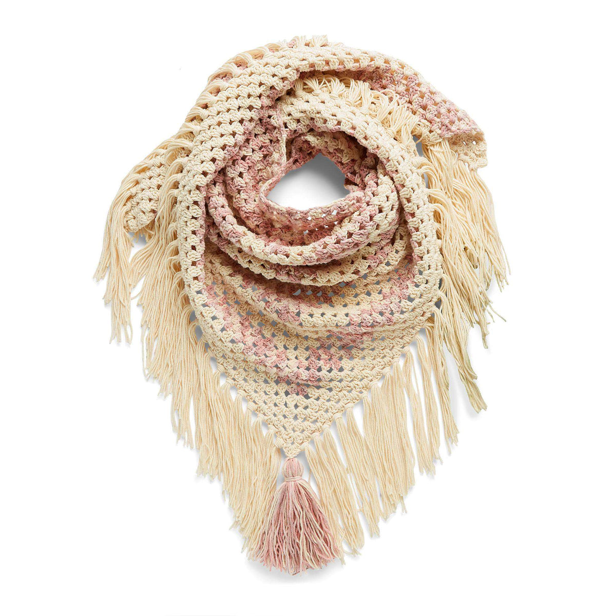 Caron Granny Fade Crochet Shawl Pattern | gift, fringe, Adult
