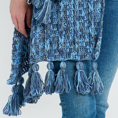 Caron Chain Ridge Crochet Shawl Pattern | texture, textured, Easy