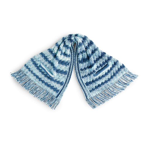 Caron Stripes & Texture Crochet Pocket Shawl Pattern | gift, textured