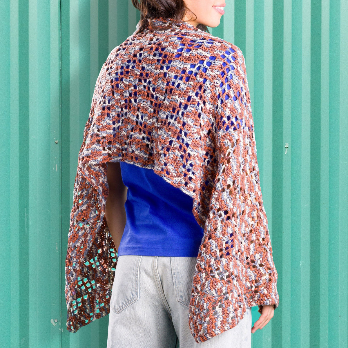Caron Lacy Zig Zag Crochet Shawl Pattern | Colorama Bamboo Blend, gift