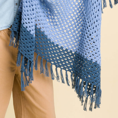 Caron Going Granny Crochet Shawl Pattern | colors, shades, fringe