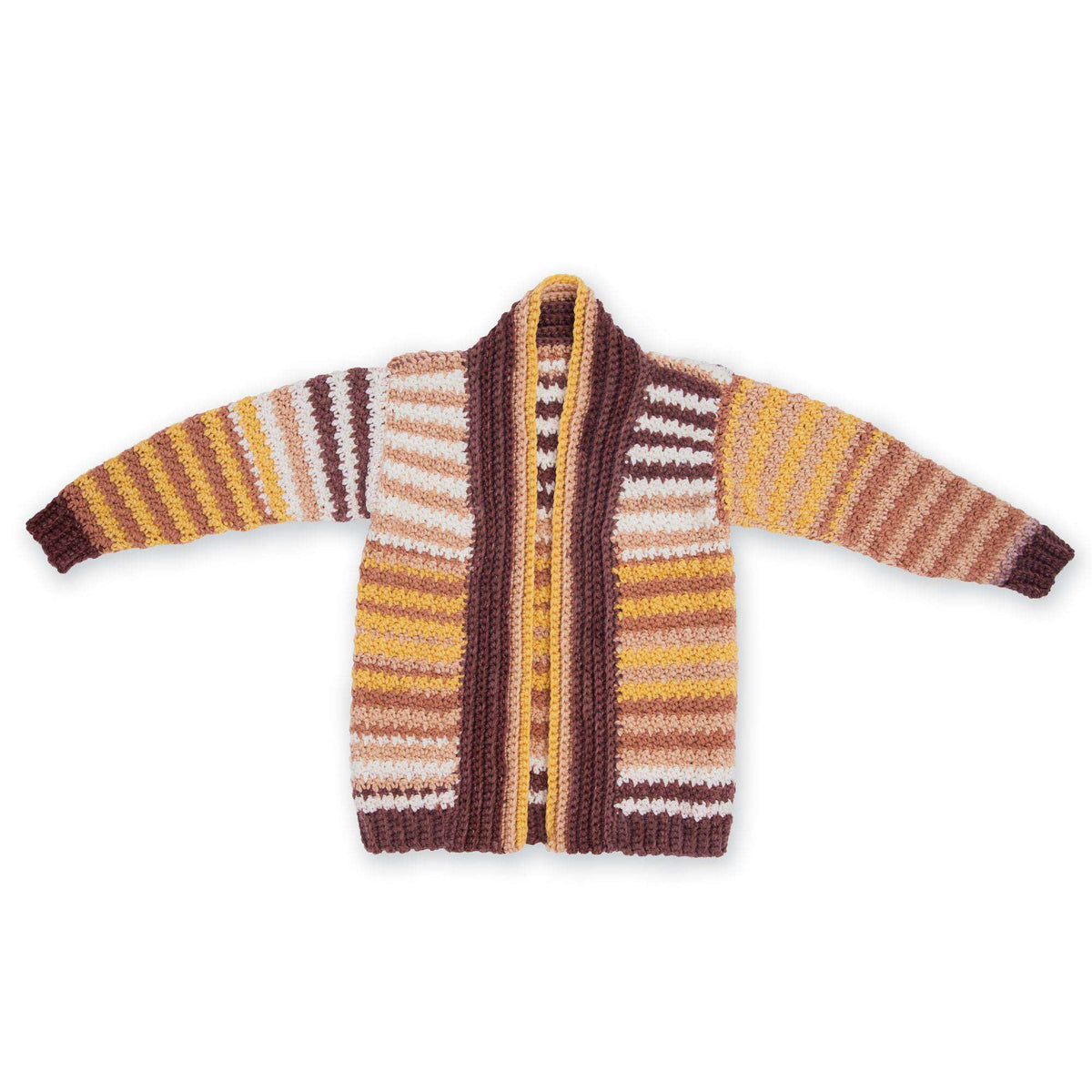 Caron Anniversary Cakes Let's Stripe Crochet Cardigan Pattern | Women, Easy