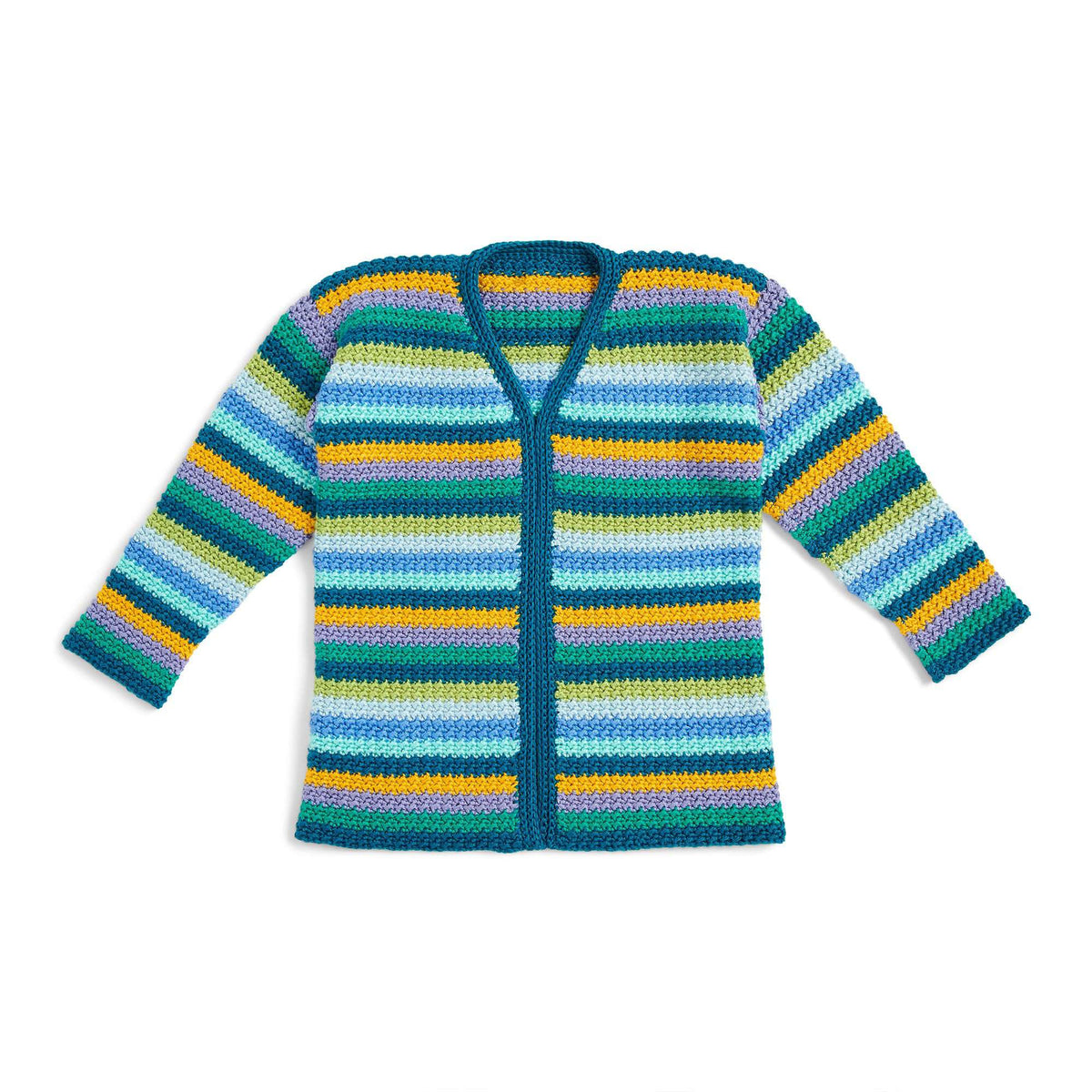 Caron Textured Stripes Crochet Cardigan Pattern | slip stitch, Simply Soft