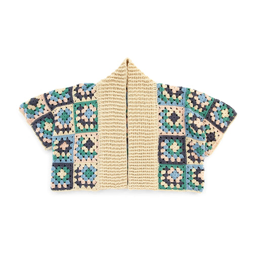 Caron Crochet Granny Boxy Cardigan Pattern | Colorama Bamboo Blend, Easy