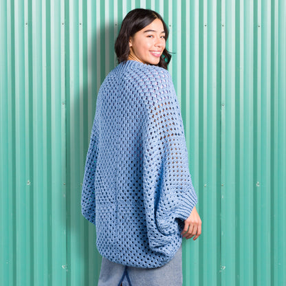 Caron Crochet Granny Square Cocoon Pattern | assembly, Sweater/Cardigan