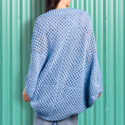 Caron Crochet Granny Square Cocoon Pattern | assembly, Sweater/Cardigan