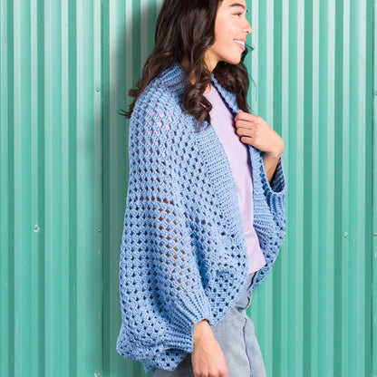 Caron Crochet Granny Square Cocoon Pattern | assembly, Sweater/Cardigan