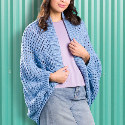 Caron Crochet Granny Square Cocoon Pattern | assembly, Sweater/Cardigan