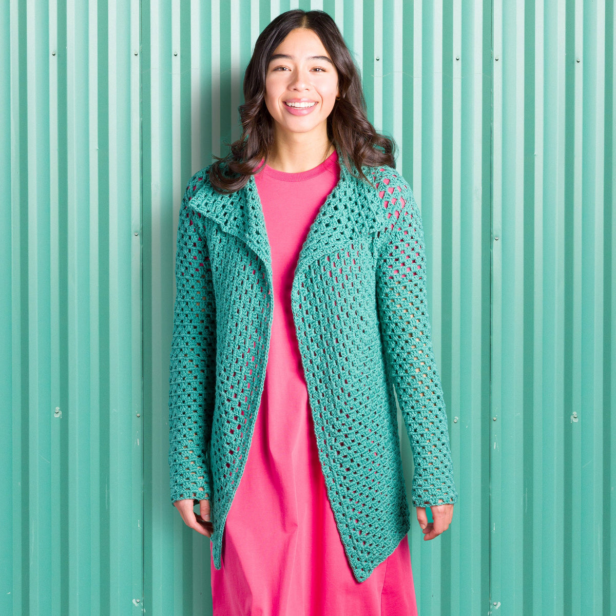 Caron Granny Cluster Crochet Cardigan Pattern | increases, assembly