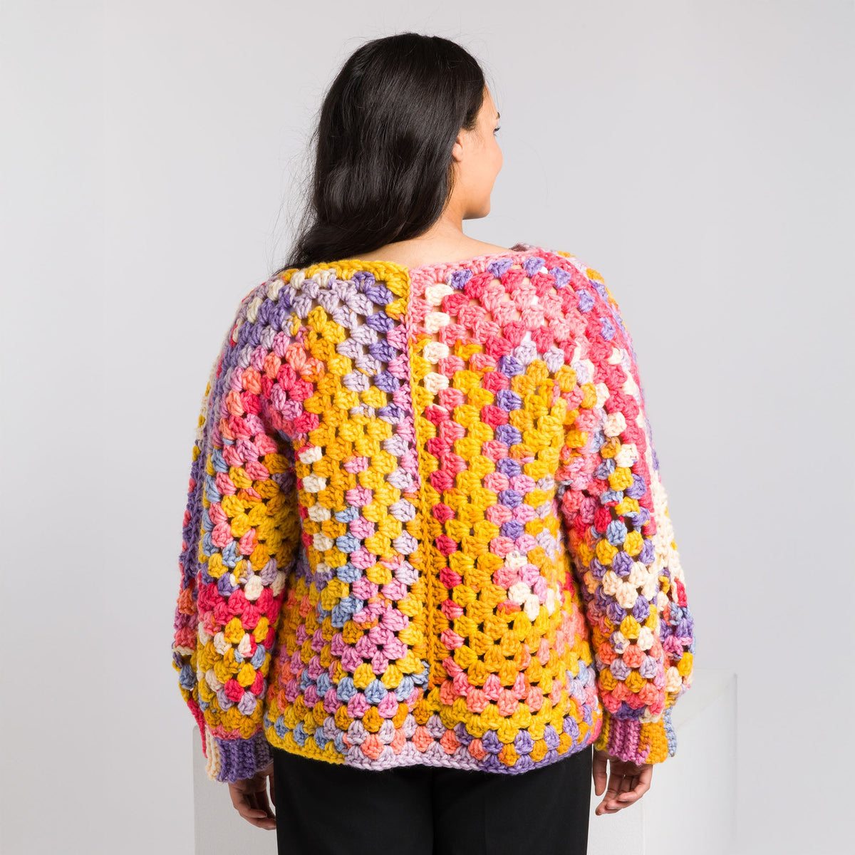 Caron Crochet Hexi-Cardigan Pattern | seamed, rounds, rows