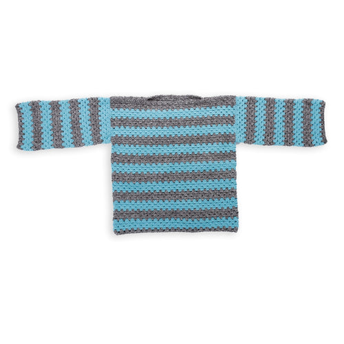 Caron Statement Stripes Crochet Pullover Pattern | granny stitch, shades