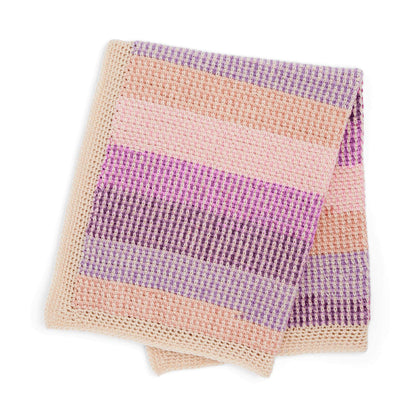 Caron Mini Moss Stitch Crochet Baby Blanket Pattern | self-striping, shades