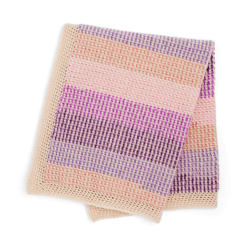 Caron Mini Moss Stitch Crochet Baby Blanket Pattern | self-striping, shades
