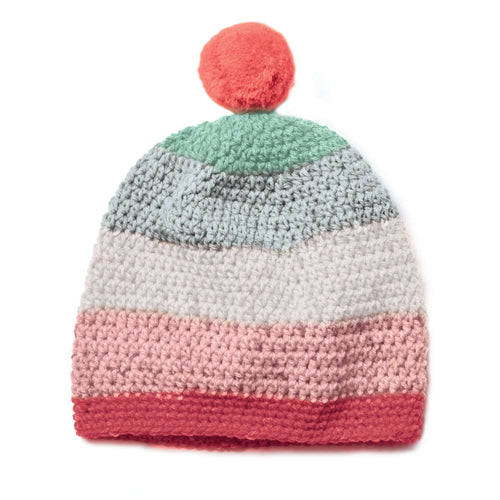 Caron Crochet Beanie Pattern | Cupcakes, self-striping, colors