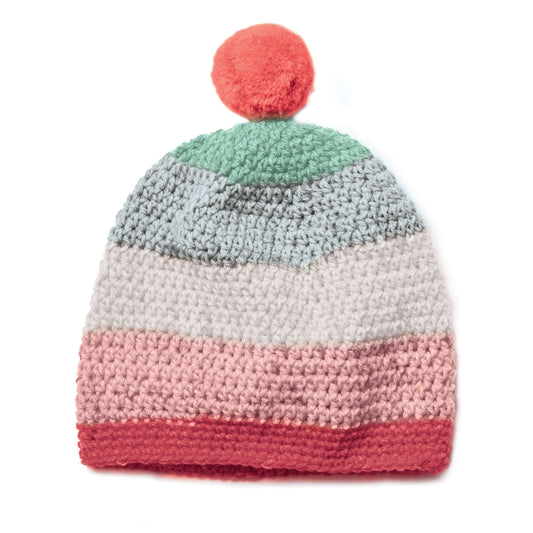 Caron Crochet Beanie Pattern | Cupcakes, self-striping, colors