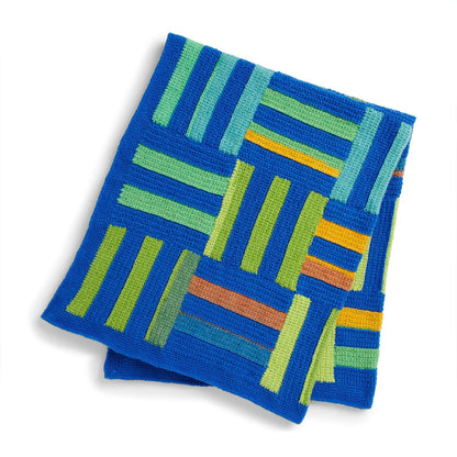 Caron Striping Squares Crochet Blanket Pattern | seamed, motifs