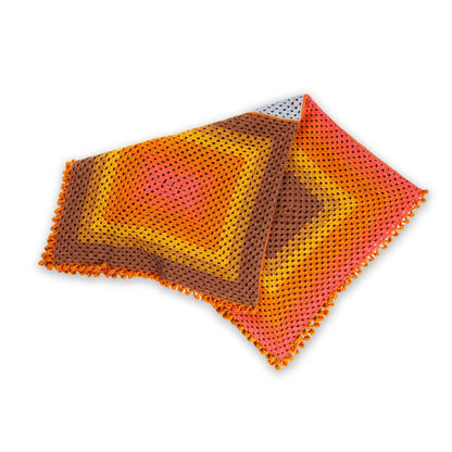 Caron Crochet Quadrant Granny Blanket Pattern | texture, colorful
