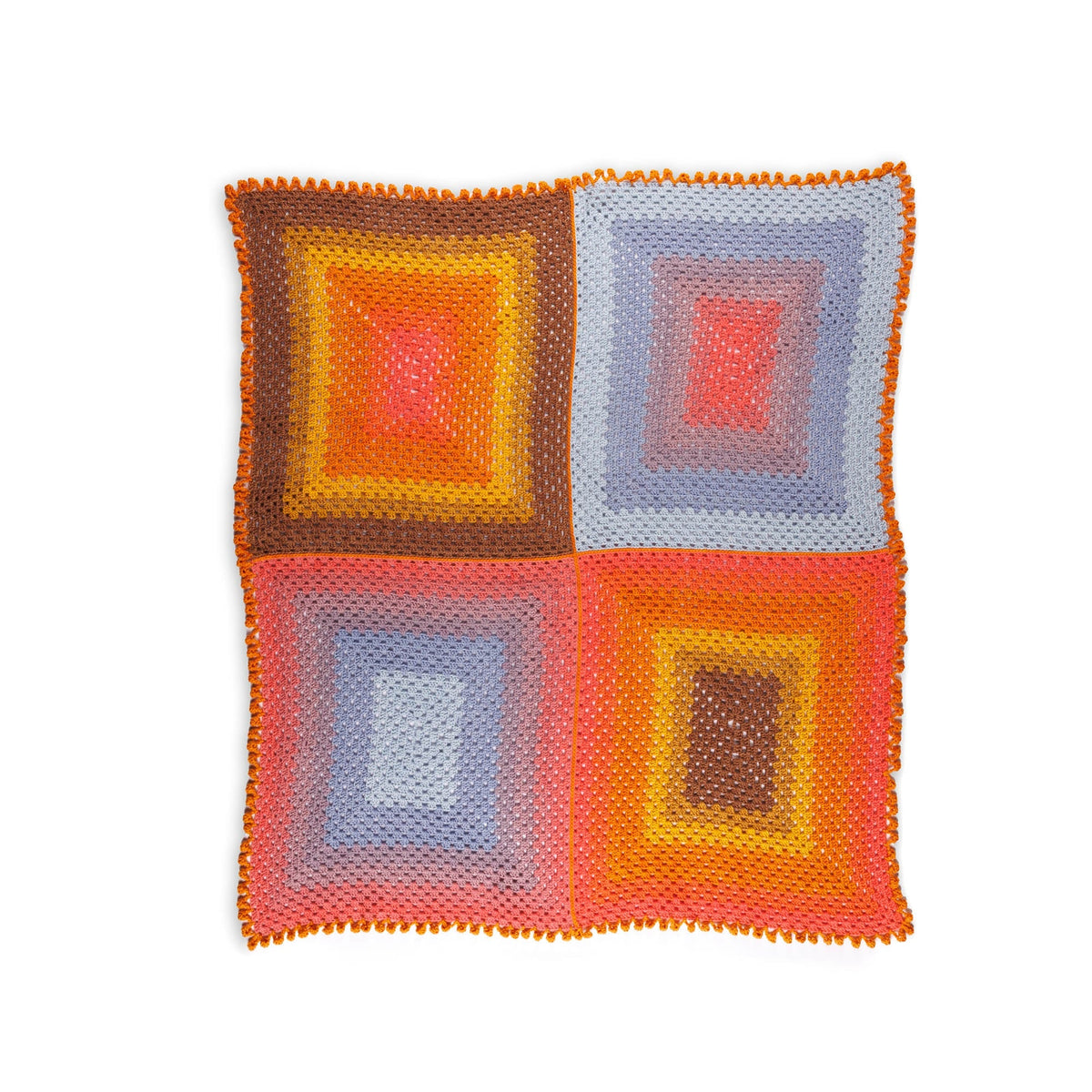 Caron Crochet Quadrant Granny Blanket Pattern | texture, colorful