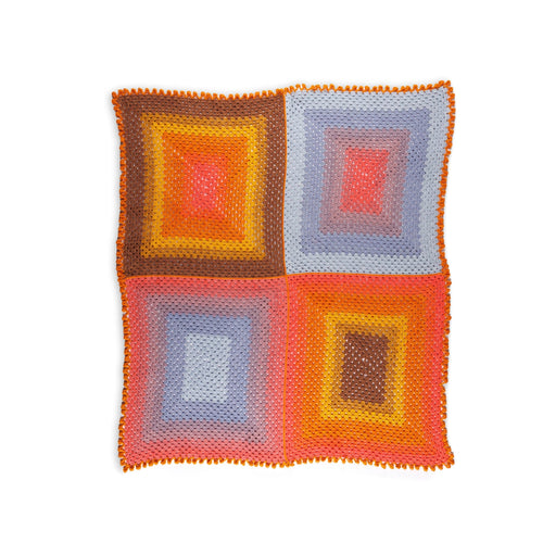 Caron Crochet Quadrant Granny Blanket Pattern | texture, colorful