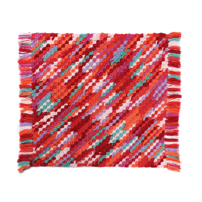 Caron From Here to There Crochet Blanket Pattern | colors, shades, fringe