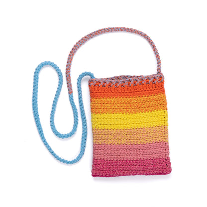 Caron Crochet Cross Body Tote Bag Pattern | Layer Cakes, stripes, colorful
