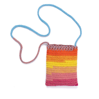 Caron Crochet Cross Body Tote Bag Pattern | Layer Cakes, stripes, colorful