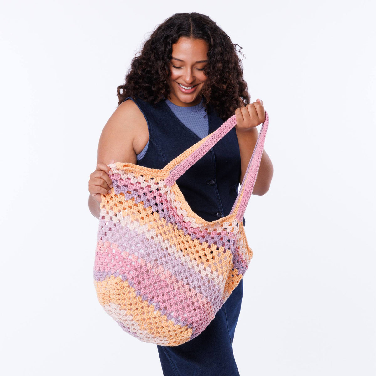 Caron Crochet Summer Bag Set Pattern | granny stitch, matching, Bags/Purses