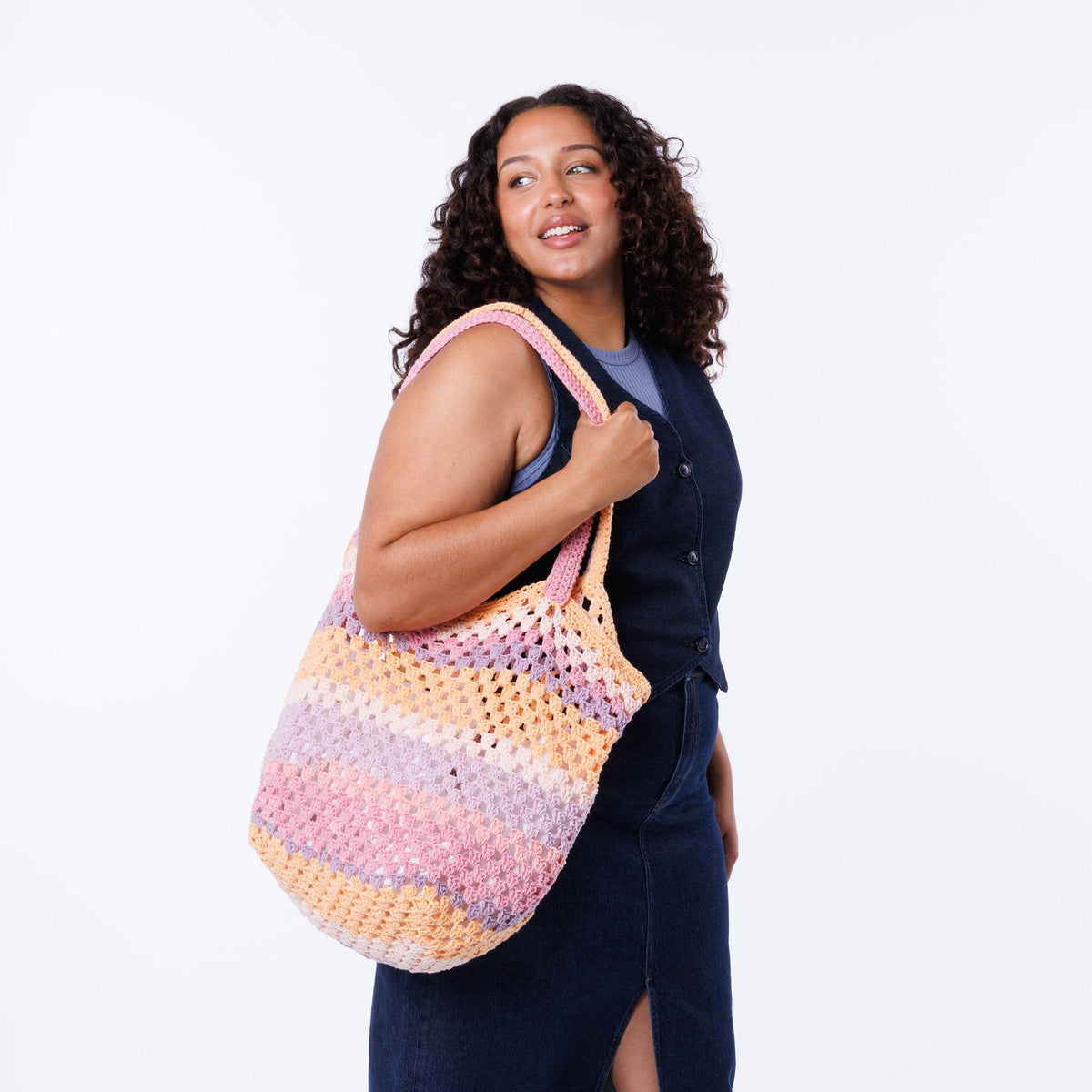 Caron Crochet Summer Bag Set Pattern | granny stitch, matching, Bags/Purses