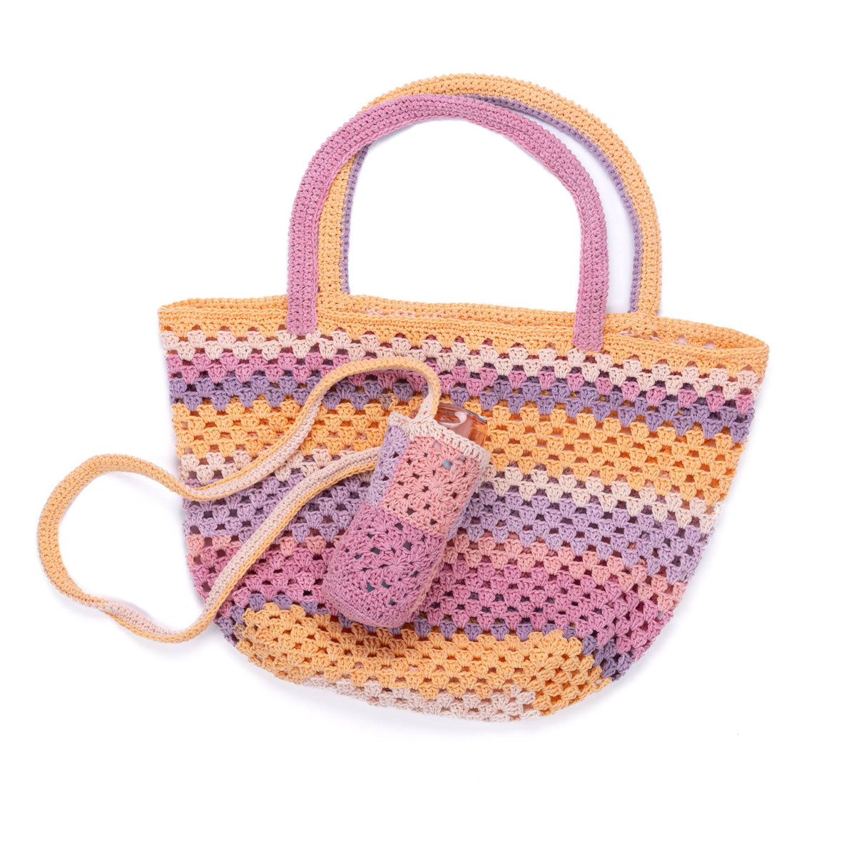 Caron Crochet Summer Bag Set Pattern | granny stitch, matching, Bags/Purses