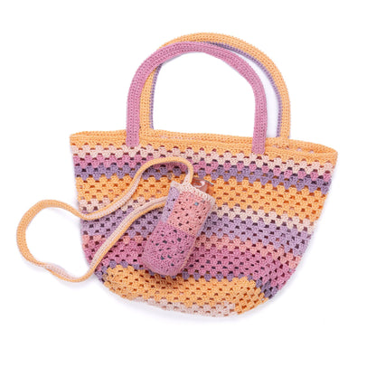 Caron Crochet Summer Bag Set Pattern | granny stitch, matching, Bags/Purses